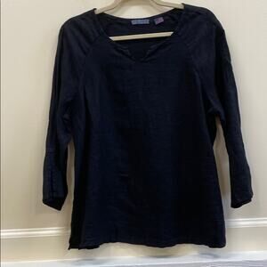 Russ Berens women’s small Black Linen top